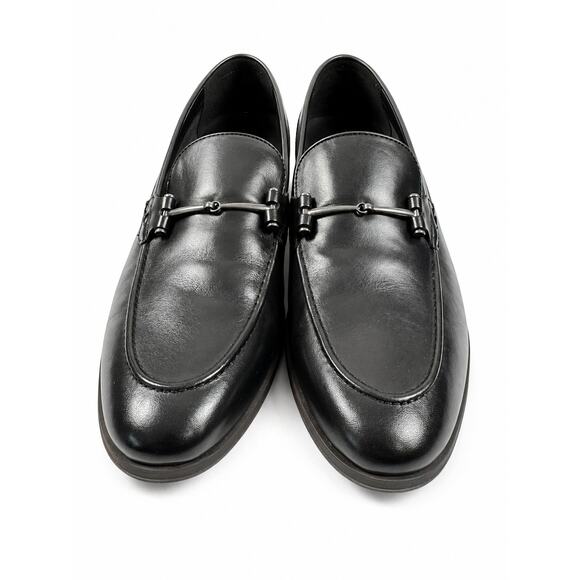 Vince Camuto Black Leather Loafers Mens 11.5M Bit Slip On Dress Shoes w/ Box main image 5